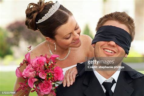 Blindfolded Bride With , .